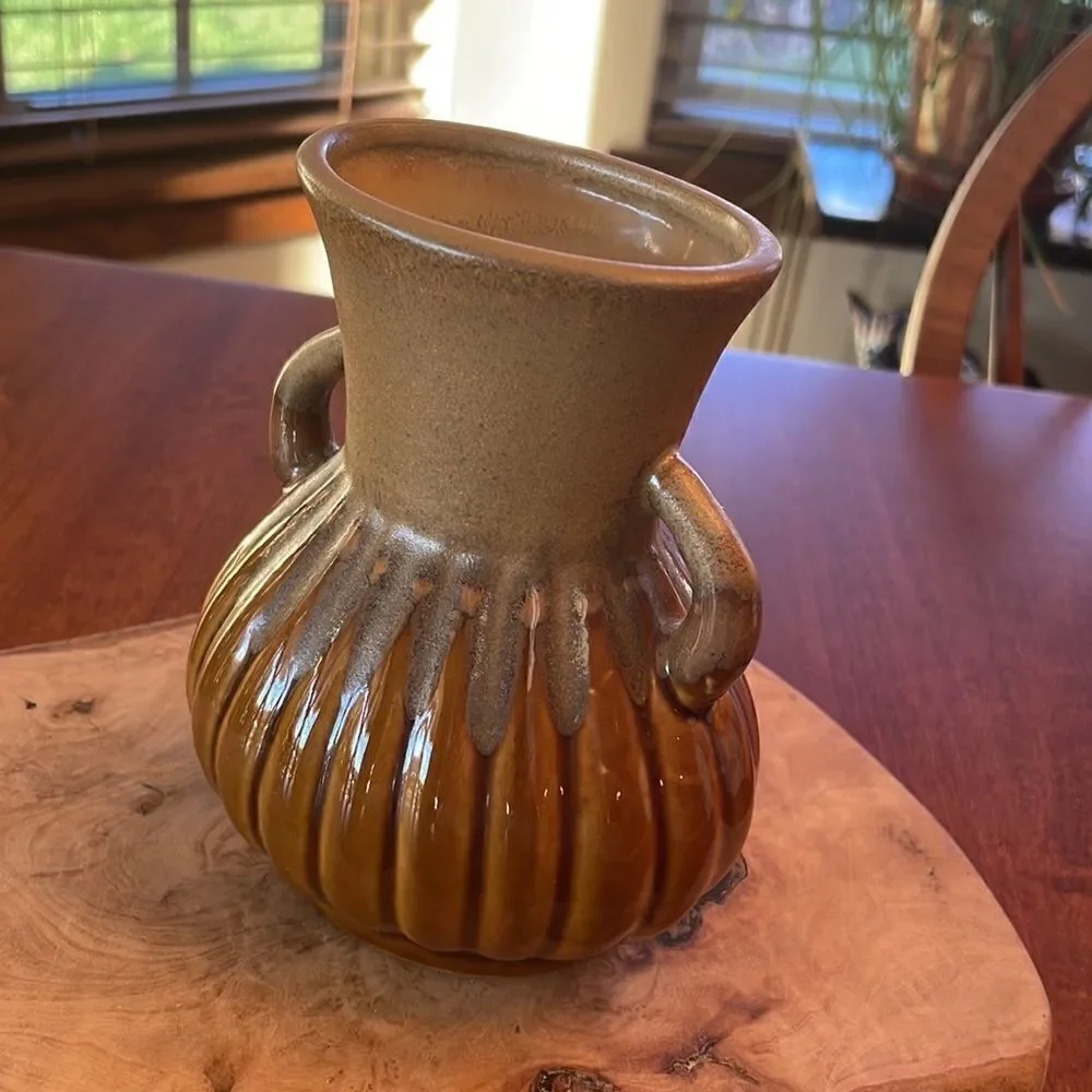 Vintage Napco Drip Glaze Double Handled Vase